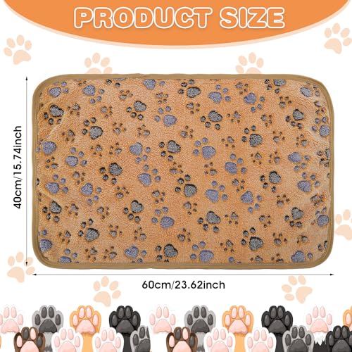 WLLHYF 2 Stück Haustierdecke, Flanell Kuschelig Warm Beruhigende Decke Pfotenabdruck-Überwurf Bettdecke für Katzen, Hunde, Welpen, Kätzchen (Braun+Weiß)