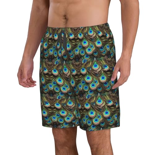 Fresh Peacock Print Stylish Beach Shorts Swim Trunks Lightweight Breathable Summer Outdoor Activities2