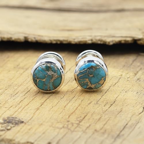 Spiny Oyster And Blue Copper Turquoise Cufflinks and 5 Shirt Studs Set – Handmade 925 Sterling Silver for Men – Luxury Gift for Weddings, Christmas, Birthdays4