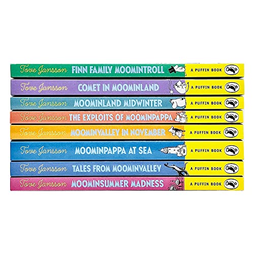 Moomintroll Series Books 1 - 8 Collection Set by Tove Jansson (Finn Family Moomintroll, Comet in Moominland, Moominland Midwinter, Exploits of Moominpappa, Moominvalley in November & MORE!)