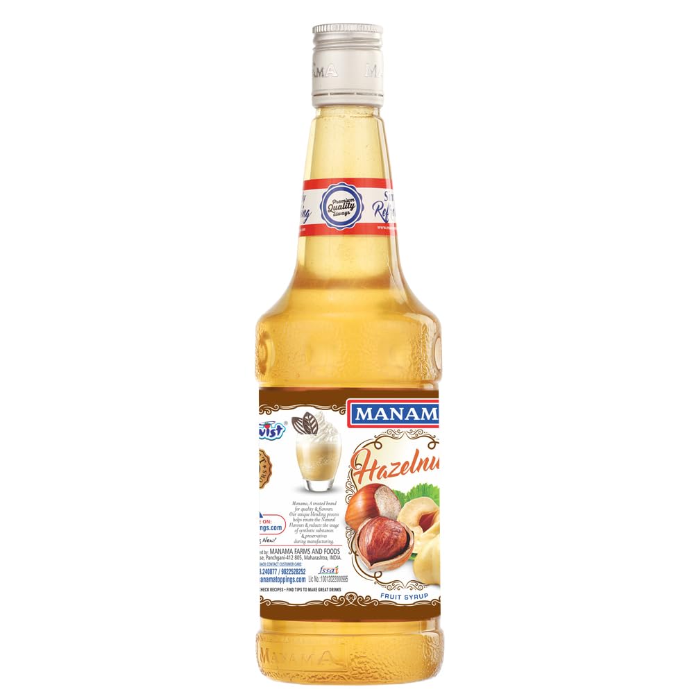 Manama Hazelnut Fruit Flavoured Syrup for Mocktails and Dessert