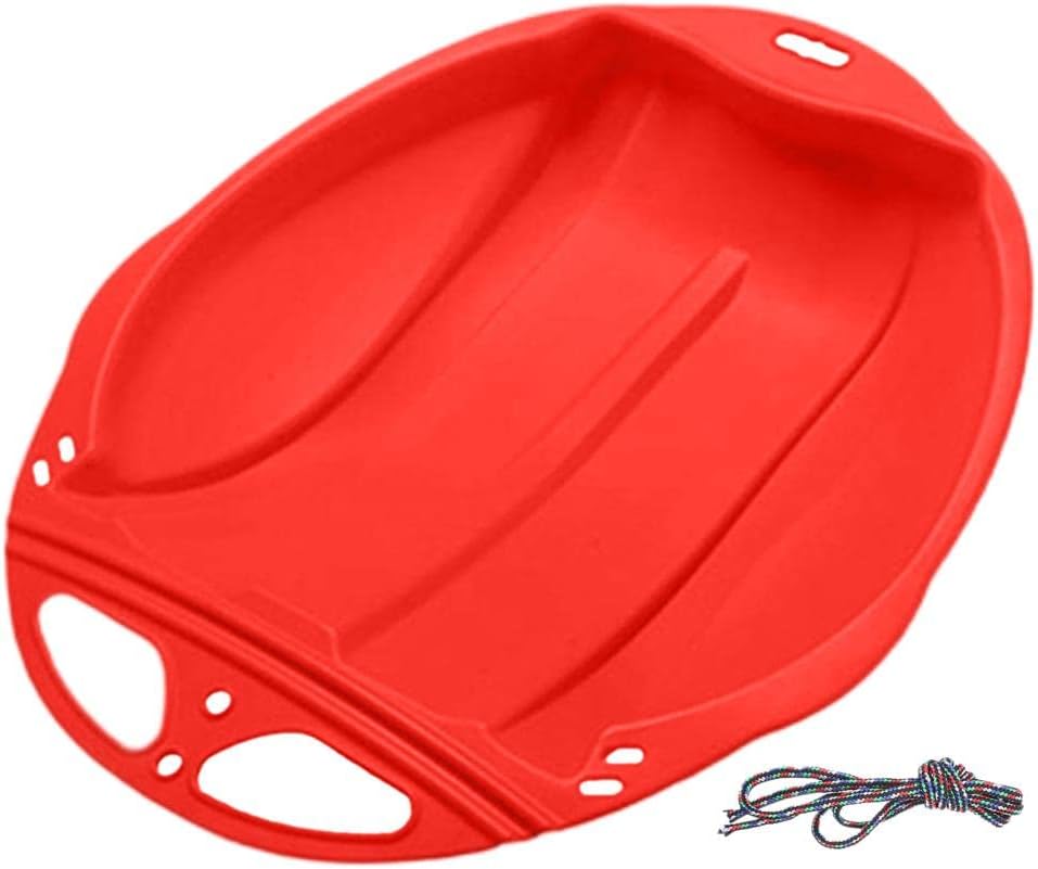 LOL-FUN 雪そりキッズ大人のそりリュージュ冬のおもちゃスピーダーそり男の子女の子ギフト - 赤