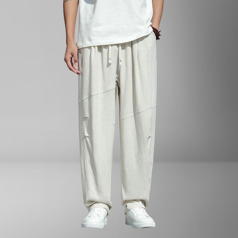 Pantalon décontracté en lin homme style chinois ample de printemps - 6