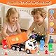 BunnyJOY Müllauto Spielzeug ab 3 4 5 6 Jahre Junge, Große Müllwagen Spielzeug mit Mülltonnen, Spielzeugautos Fahrzeuge, Geschenk Lernspielzeug für Kinder, Orange