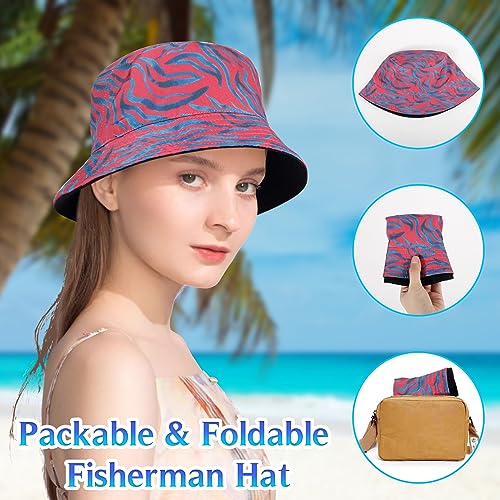 HH HOFNEN Chapéu bucket chapéu de sol de praia de verão de dupla face para viagem boné de pescador c