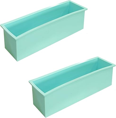 2 piezas de molde de silicona rectangular flexible para fabricación de velas para manualidades de jabón caseras (azul)