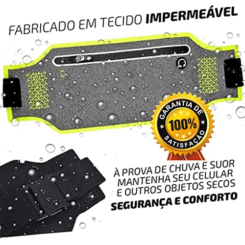 Pochete Esportiva Slim Fina Impermeável Academia Corrida Porta Celular Cor:Azul