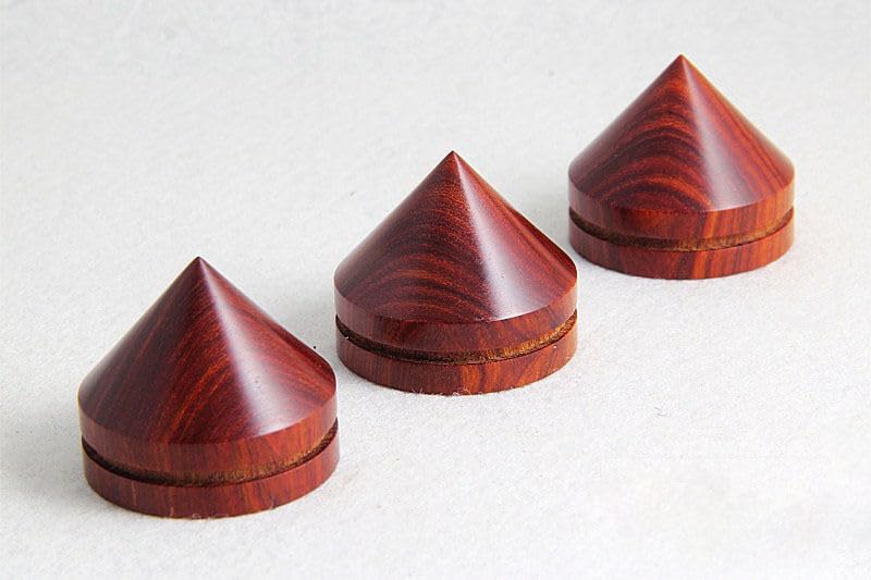 Generic 4X 33mm Rosewood Wooden Speaker Spike Speaker Isolation Cone Stand Foot Base Pad