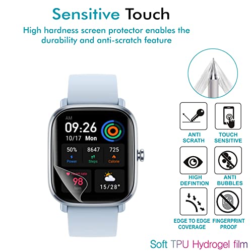 Image of Wisely [Pack 6 SmartWatch Screen Guard Scratch Guard Full Screen Protector Compatible for Amazfit GTS 2 Mini (New Version) 1.55 inch - Flexible TPU - HD Clear (Pack of 6)