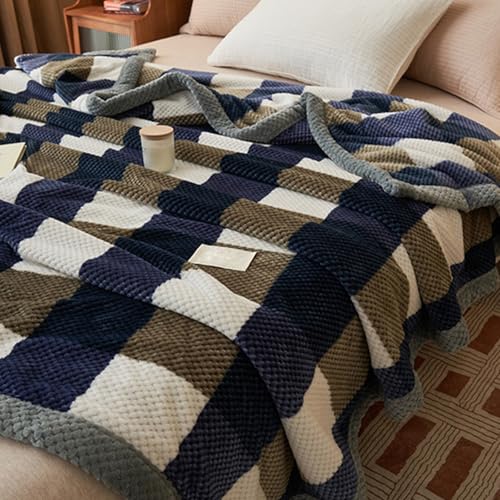 Couverture de sieste de bureau à rayures et pois format King Double