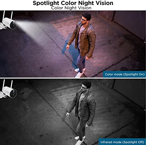 Wireless Security Camera Outdoor Battery Operated - G-Homa 1080P CCTV Camera System with Colorful Night Vision, 2.4G WiFi, Spotlight, Siren Alarm, Motion Detection, 2-Way Audio, SD/Cloud, IP65