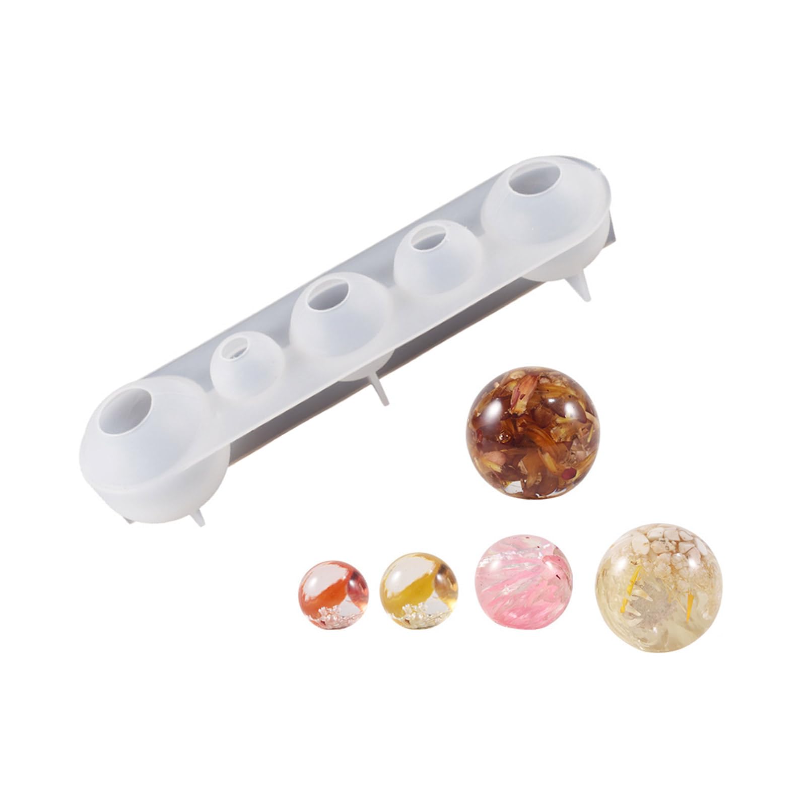 Crystal Epoxy Resin Sphere Mold Home Decors Sphere Silicone Molds Easy to Use Sphere Ornament Mold for Crafting