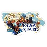 Iowa State Sticker 4 Inch Travel Souvenir City Destination - Waterproof Vinyl Decal for Laptop Water Bottle Car Tumbler - Durable Aesthetic Long-Lasting Stickers for Adults ID44990