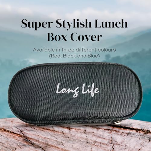 Image of BLUE DINO Set of 3 Insulated Lunch Box Cover for Office & School-Waterproof Tiffin Cover for Men & Women-Thermal Lunch Pouch with Handle-Compact & Lightweight Food Carrier for Work (Black)