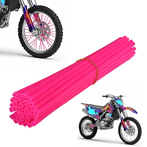 Spoke Skins,72 Pcs Motorcycle Spoke Covers Wraps Protector For 19-21 Inch Wheel Rim Klx Crf Ssr Apollo Custom Modified Motorcycle Dirt Pit Bike Pink #TOP26