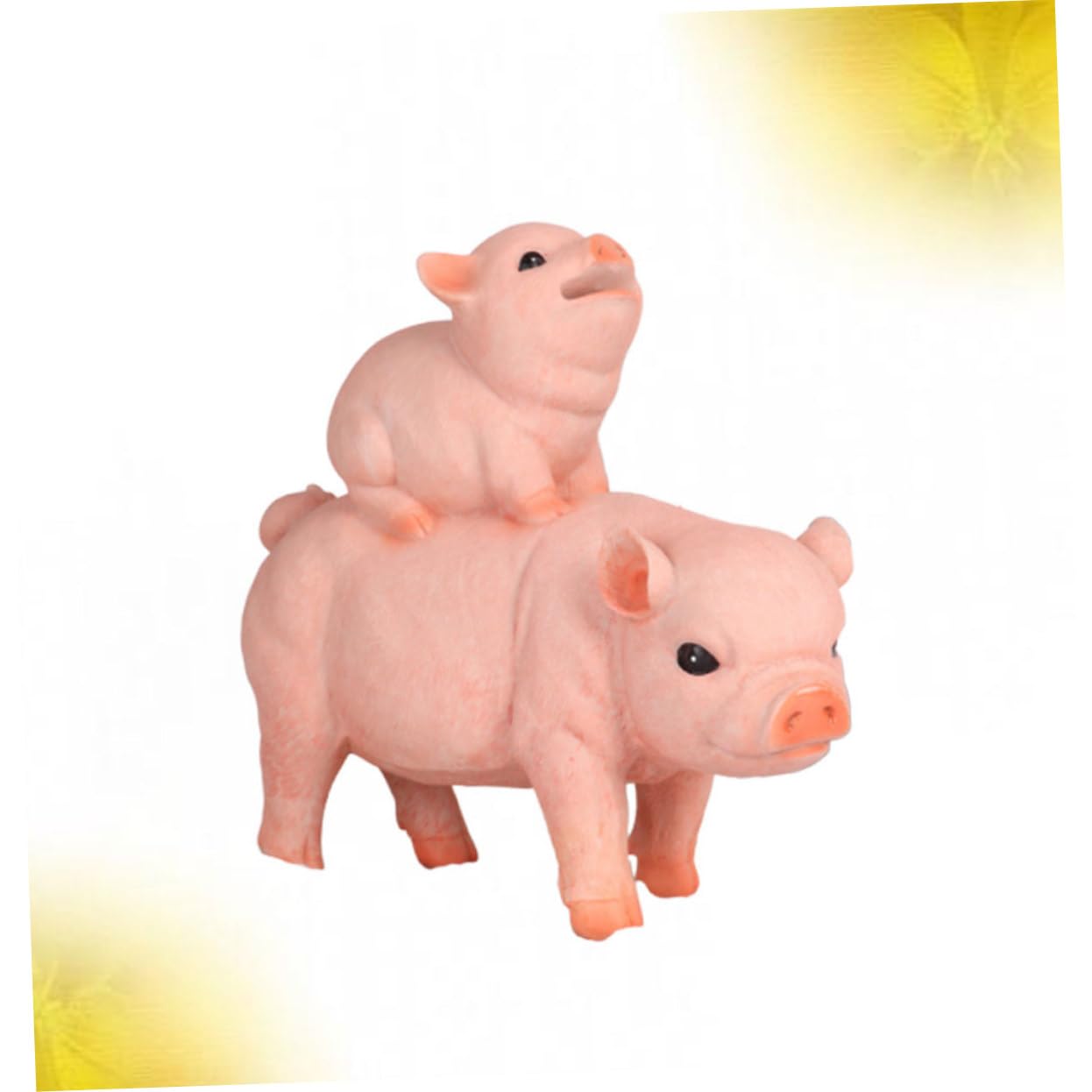 Großes Sparschwein aus Kunstharz mit Schweinchen Design, Rosa