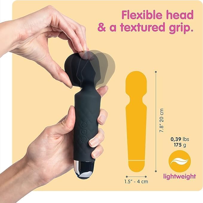 GOSHTI ENTERPRISE Full Body Massager for Women & Men, Rechargeable Wireless Massager Machine for Pain Relief, Handheld Massager with Medical Grade Silicone, 8 Speeds, 20 Modes GOSHTI ENTERPRISE Full Body Massager for Women & Men, Rechargeable Wireless Massager Machine for Pain Relief, Handheld Massager with Medical Grade Silicone, 8 Speeds, 20 Modes