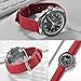 JWNSPA Universal 18/19/20/22mm Quick Release Leather FKM Rubber Watch Band,3-Layer Comfort Design Replacement Strap for Men Women (Red, 20mm)