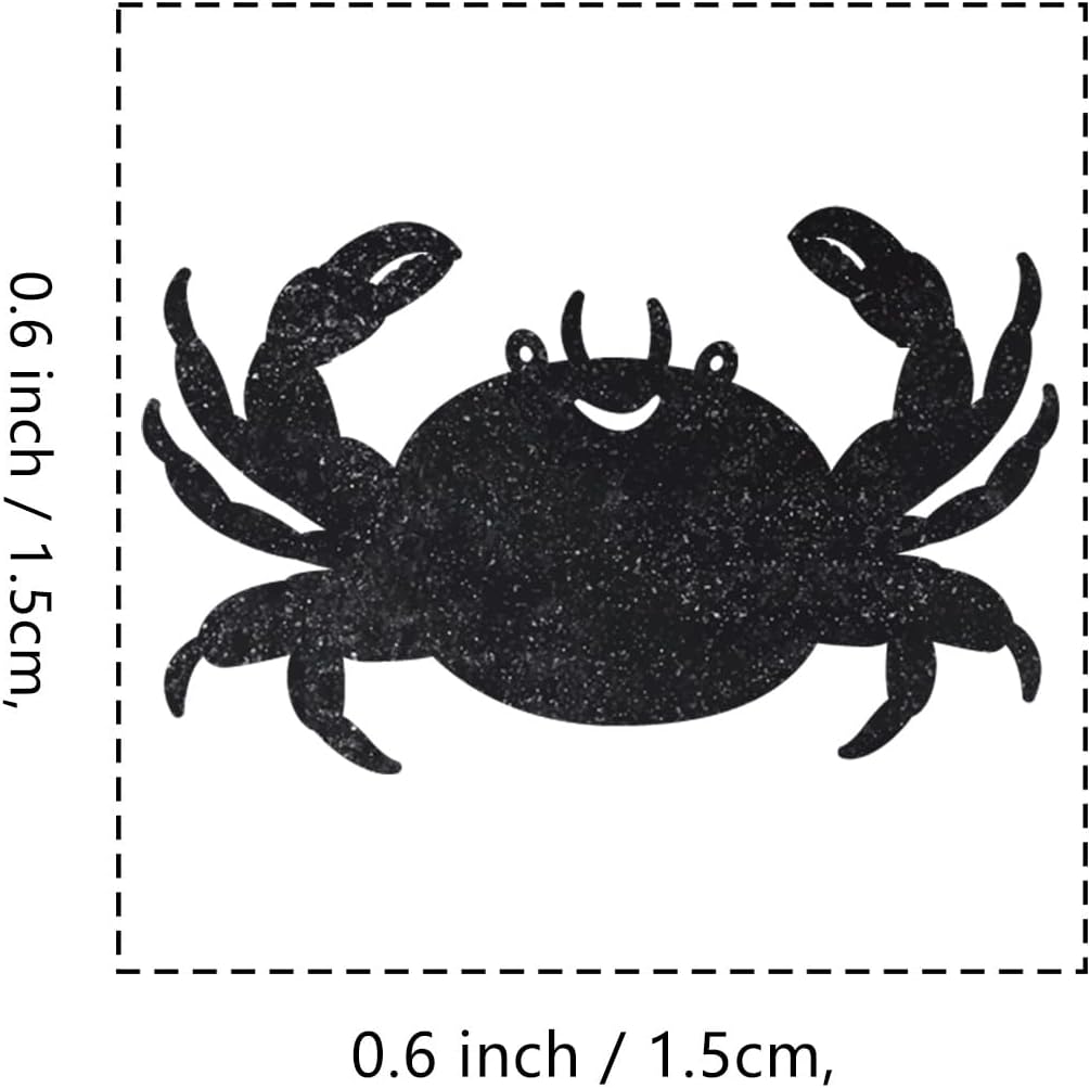 Crab Rubber Stamp, 3/5 Inch Small Mini Sea Life Stamp for Scrapbooking Card Making Planner image 2