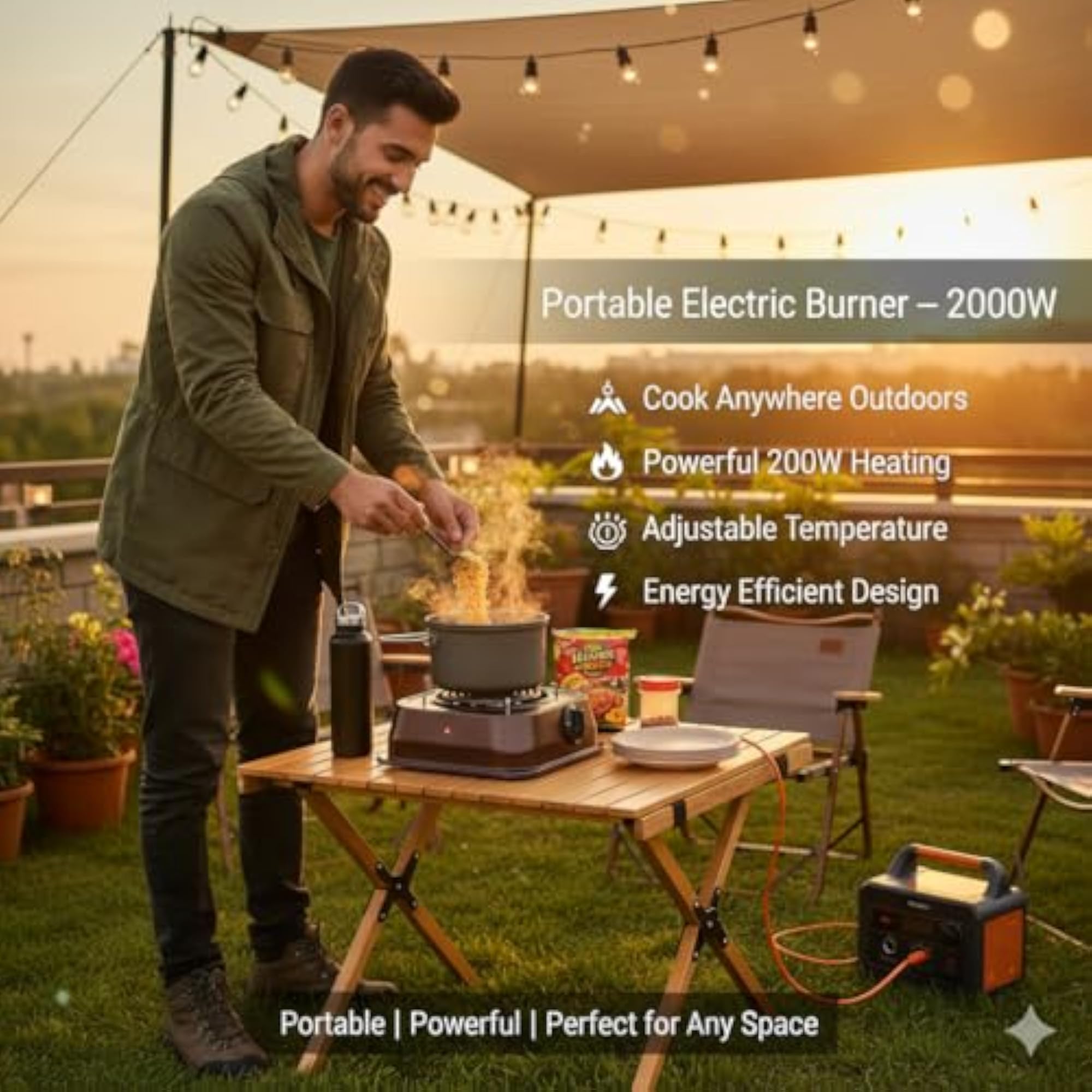 Portable Electric Burner 2000W Single Burner Cooktop