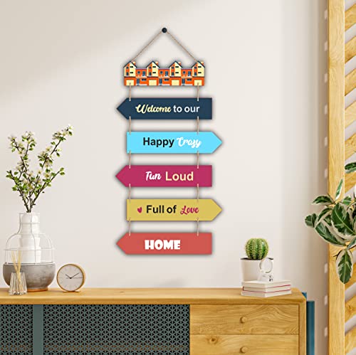 Image of EXPLEASIA Decorative Wall Hanging Wooden Art Decoration Item for Home Office Living Room Bedroom Decoration Items Home Decor Gift Items (Welcome Home)