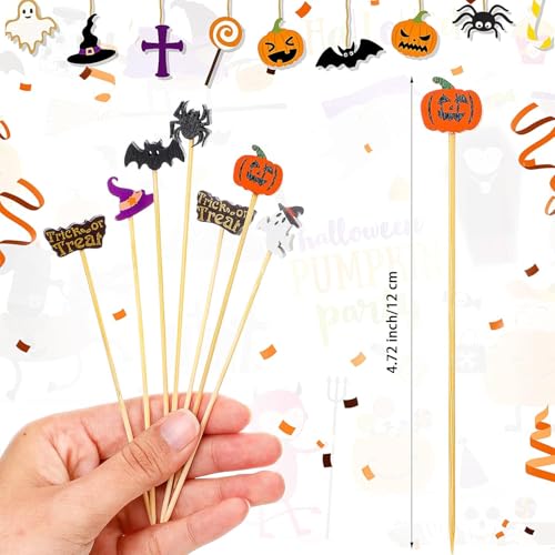Potchen 15 Pcs Halloween Party Decorations DIY Caramel Apple Dipping Bar Set, 3 Witches Cauldron on Rack, 4 Fondue Pot, 6 Ceramic Pumpkin Plates, 50 Bamboo Cocktail Picks Witchy Table Decorations