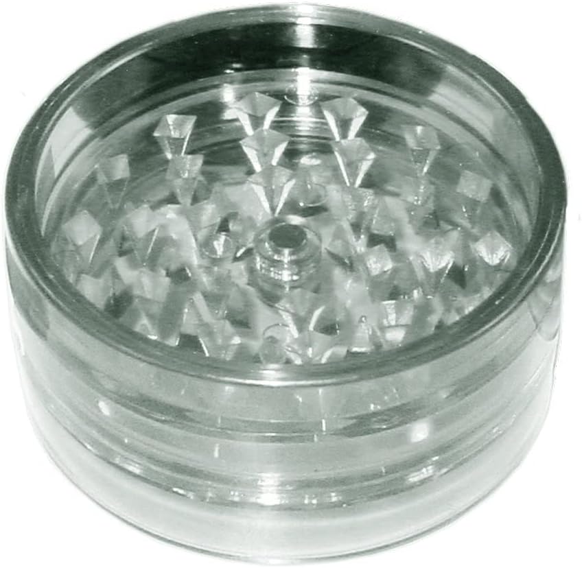 TitanOwl Acrylic Spice Herb Grinder 2-Pack with Magnet - Clear Sharp Teeth Kitchen Mill 2.25"