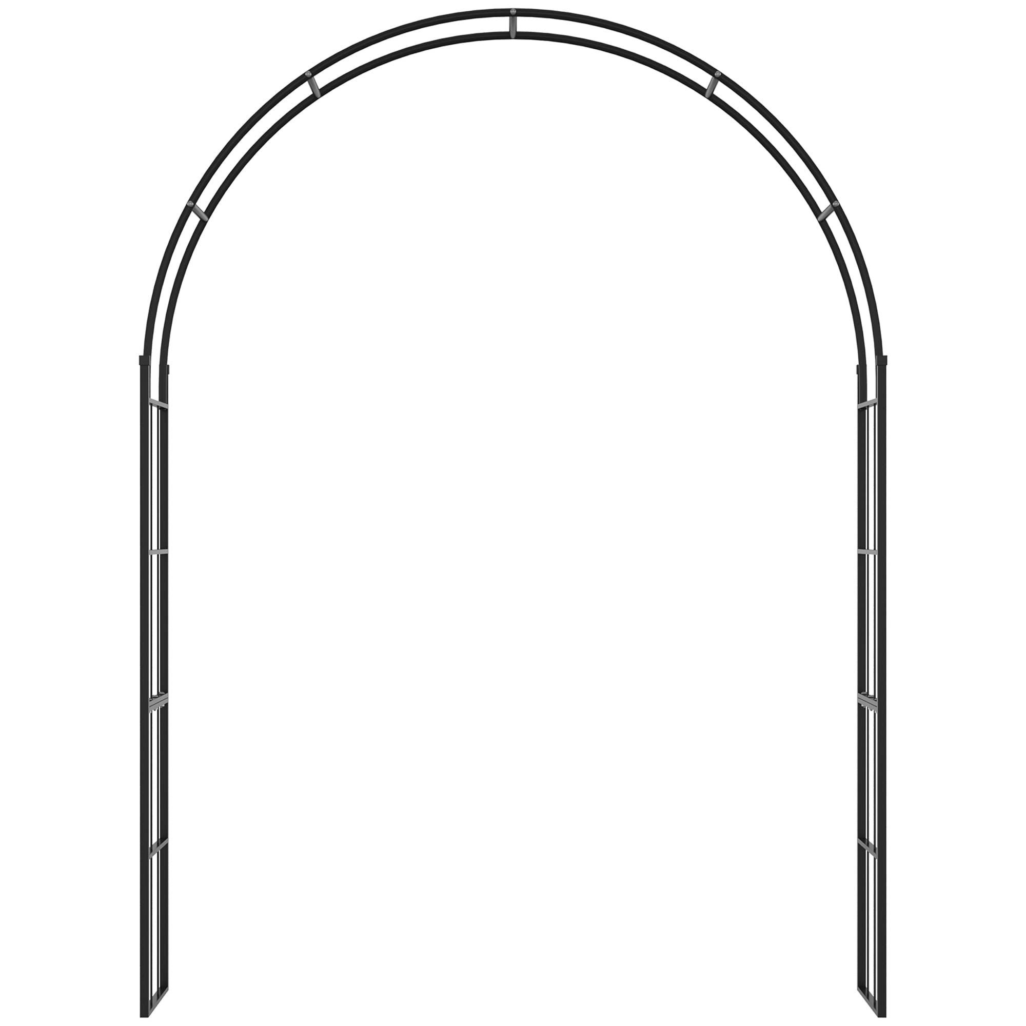 Outsunny Arco per Piante Rampicanti, Archetto da Giardino per Decorazioni ed Eventi in Metallo, 157x40x223cm, Nero