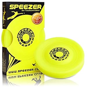SPEEZER® Mini Frisbee – die neon gelbe Wurfscheibe ist der Outdoor Fun Sport Spaß für alle – klein u. Soft passt die…