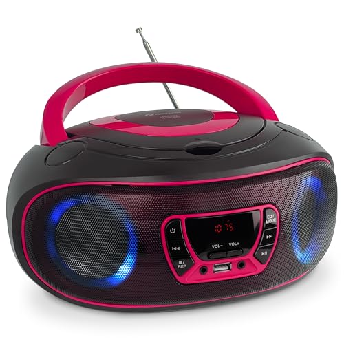Denver TCL-212BT PINK CD player Portable CD player Black, Pink