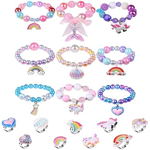 Aucuu Juego de 18 Pulseras y Anillos de Unicornio Cover