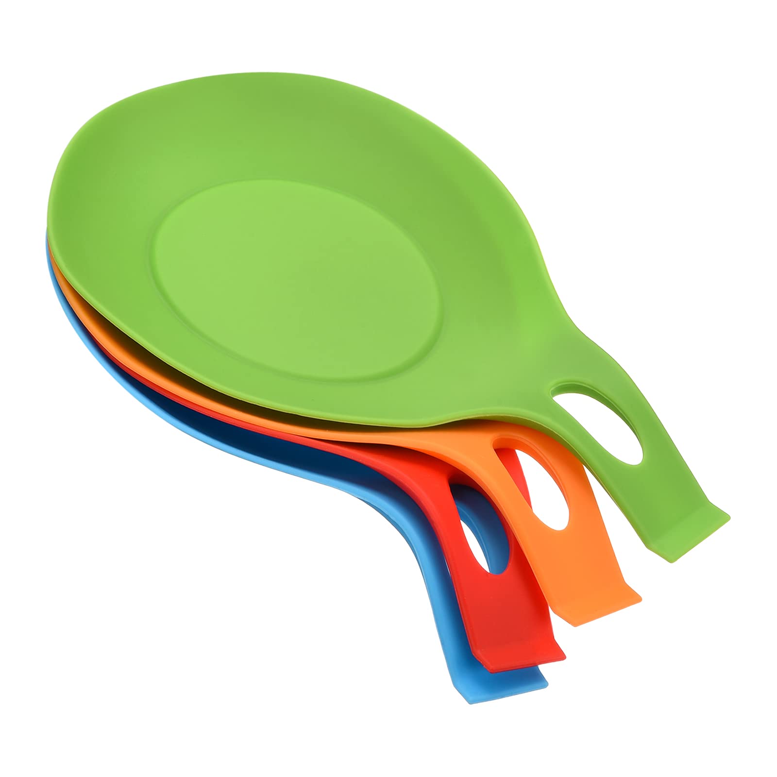 Support pour ustensiles résistant à la chaleur en silicone vert pour spatule et louche