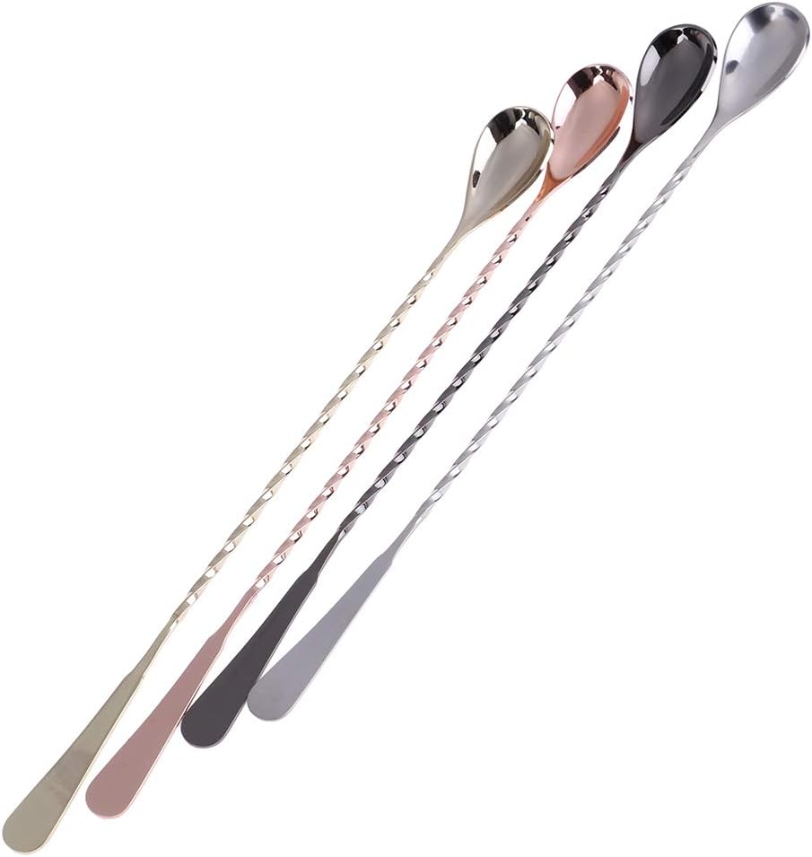 Diyiming Measure Cup Long Handle Mixing Spoon,Stainless Steel Bar Spoon