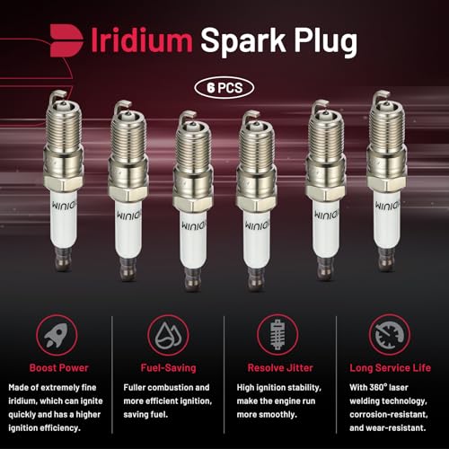 Image of BDFHYK Set of 6 Iridium Spark Plug Compatible with Buick LaCrosse,Compatible with Chevy Camaro, Savana 1500, Alero, G6, Relay 3.1L 3.4L 3.5L 3.8L 3.9L 4.3L V6 Engine Replacement for 41-101