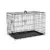 Ribelli Hundetransportbox – pulverbeschichtet und zusammenklappbar – Hundekäfig aus Metall in 2 Größen – Tierkäfig mit 2 Türen und Tragegriffen – belastbar bis 43 kg (XXL 107x77x71 cm)