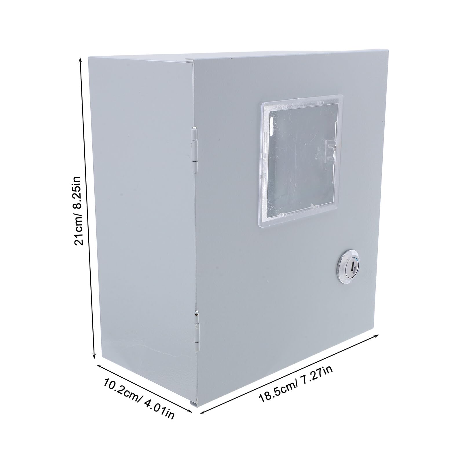 Caja para Contador de Luz de Hierro Blanco Puerta Transparente y Diseño sin Fondo para Protección Exterior en Entornos Industriales