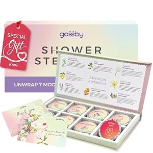 GOSSBY Shower Steamers Aromatherapy (8 Pcs) – Stress Relief Gift for Women Teen – Birthday, Thank You Gift for Coworker, Teachers Appreciation, Natural Essential Oils, Self Care Relaxation Home Spa