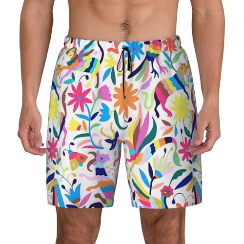 Short de bain respirant et léger pour homme imprimé mexicain Otomi de plage