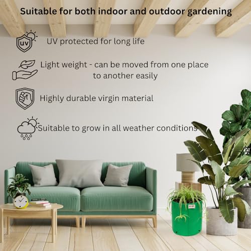 Image of HDPE Grow Bag 340 GSM UV Treated Plant Grow Bag 06x06 Inch - Pack of 10