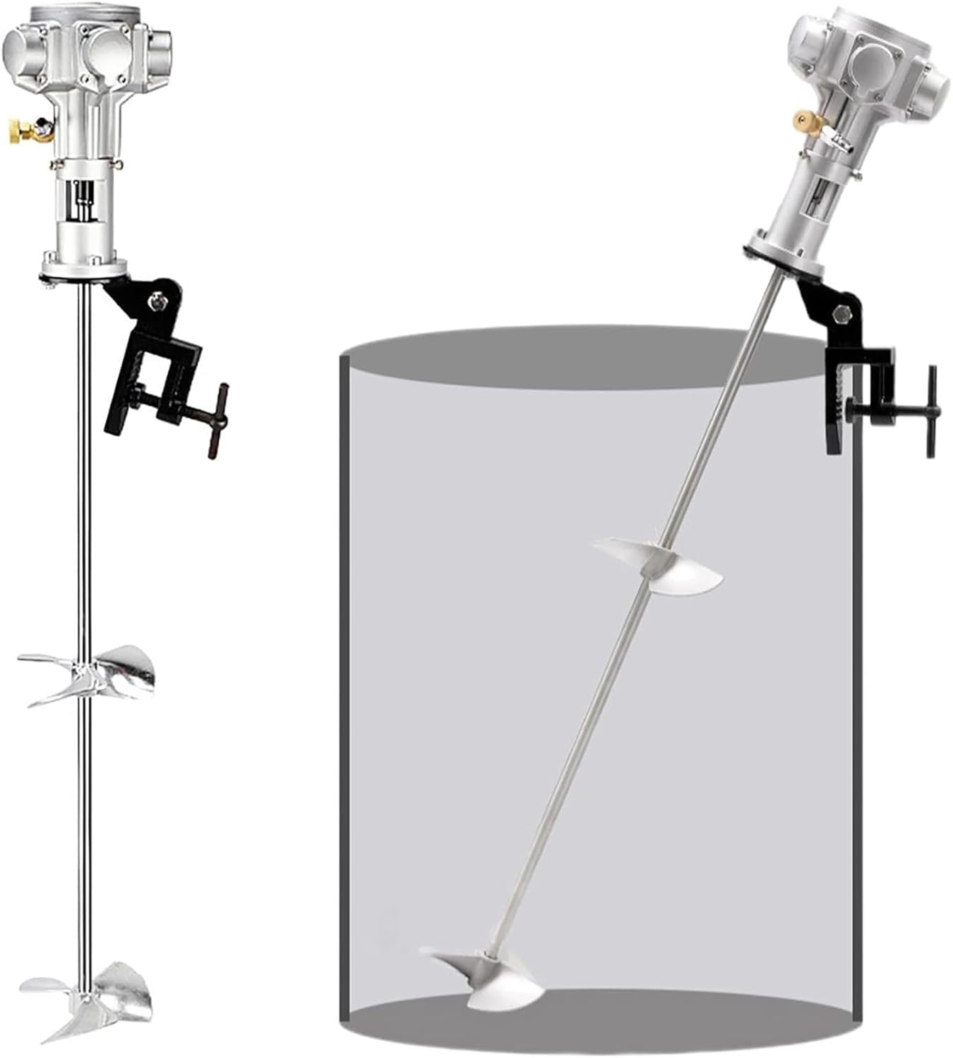 Pneumatic Paint Mixer, 55 Gallon Tank Barrel Clip Bracket Air Agitator, 3/4HP Air Agitator Paint Mix Tool, Coatings Mixing Machine