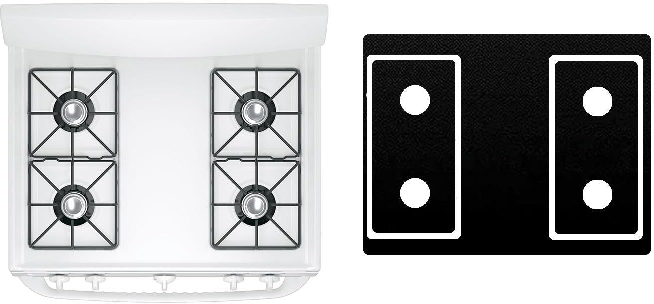 Custom Fit Reusable Burner Liner for General Electric GE Gas Range Stove Protect Your Stovetop with this Splatter Guard Cover - JGBS10DEMBB
