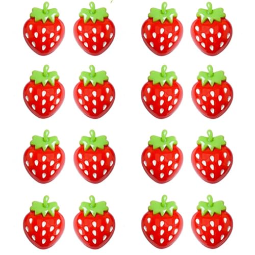 30 Imánes Decorativos de Fresas 3D para Refrigerador