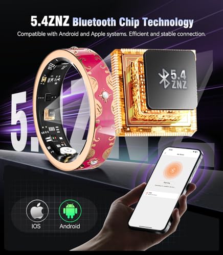 Image of 7 Gen Diamond Smart Ring 【Industry Rank 1-0 Measurement Error】 2026 Smart Ring for Women - Advanced Health Tracker for Wellness and Activity Tracking, Red 8#