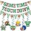 Super Bowl Party Decorations 2024 | Game Time Touch Down Banner, Football Hanging Swirls & Pennants - Sports Party Supplies