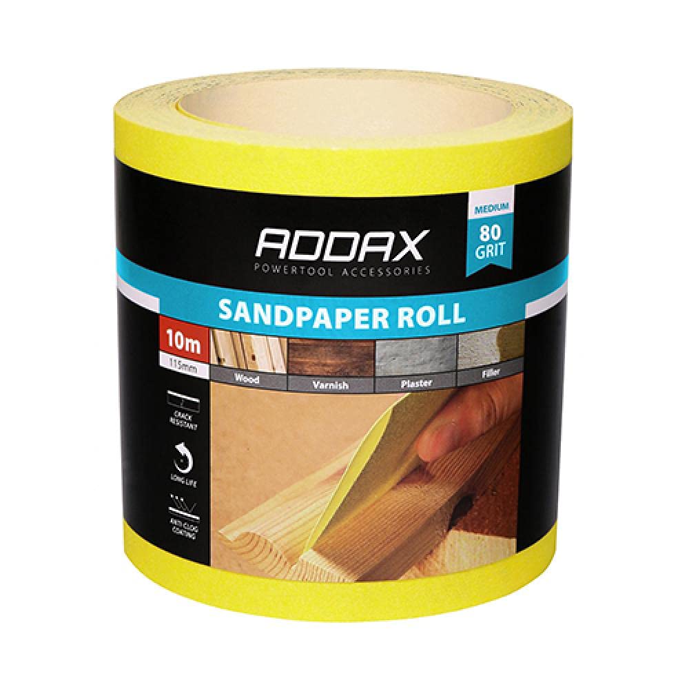 Timco Yellow 80 Grit Sandpaper Roll - 115Mm X 10M