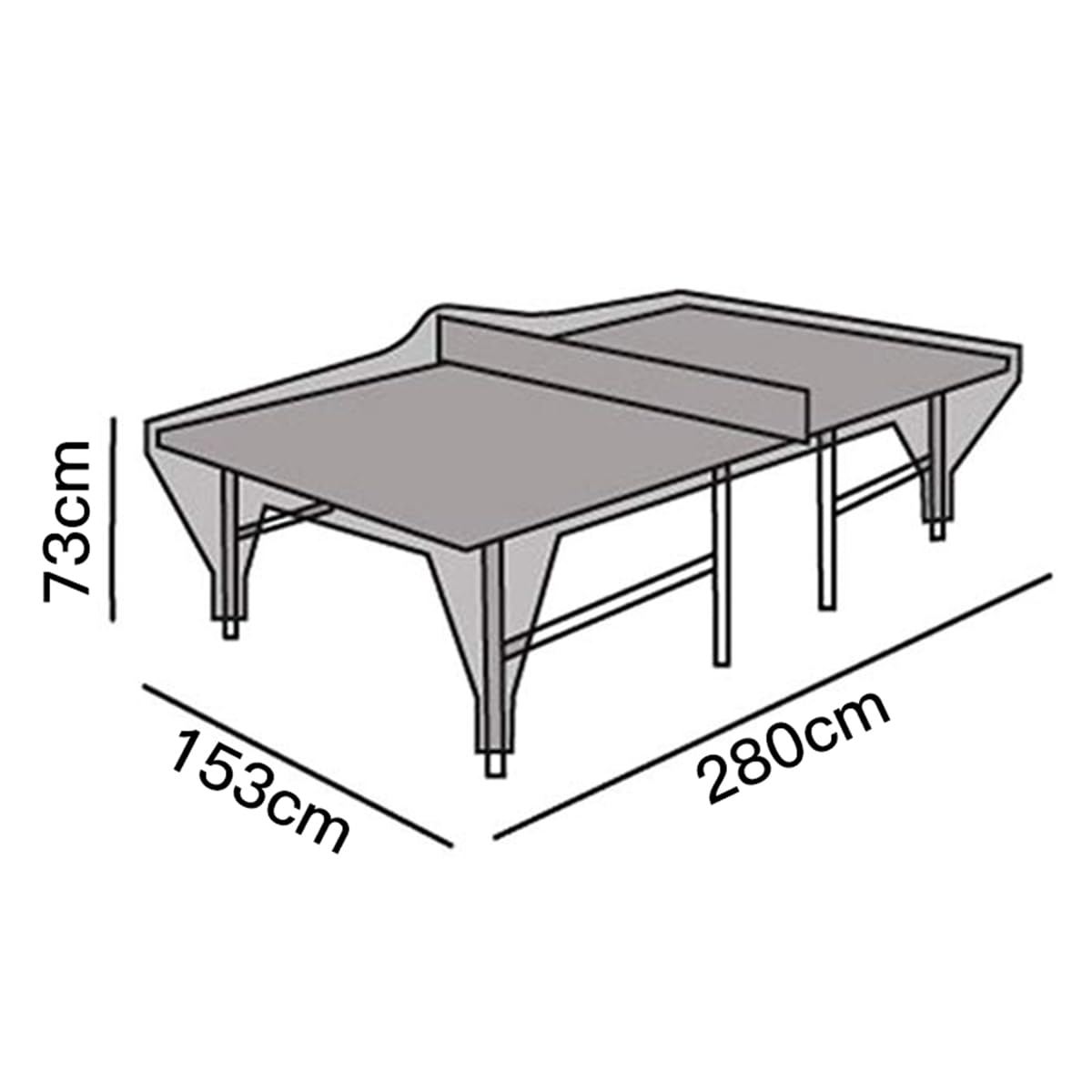 Housse de Protection pour Table de ping-Pong, imperméable, pour Table de ping-Pong d'extérieur, Anti-poussière, Noire, 280 x 153 x 73 cm
