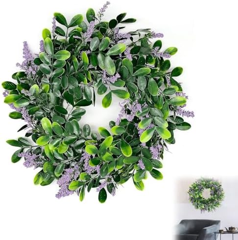 Couronne De Noël Artificielle Luxe 60 Cm – Feuillage Soie, Baies Rouges, Base Tissée Naturelle, Décoration Porte Ou Mur - 11