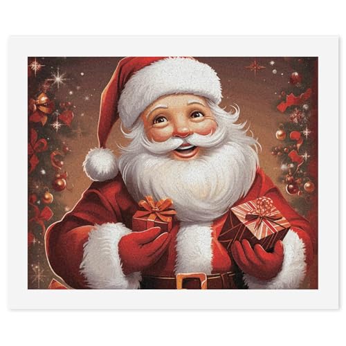 Pintura por números para decorar tu salón en Navidad con este lienzo de Papá Noel