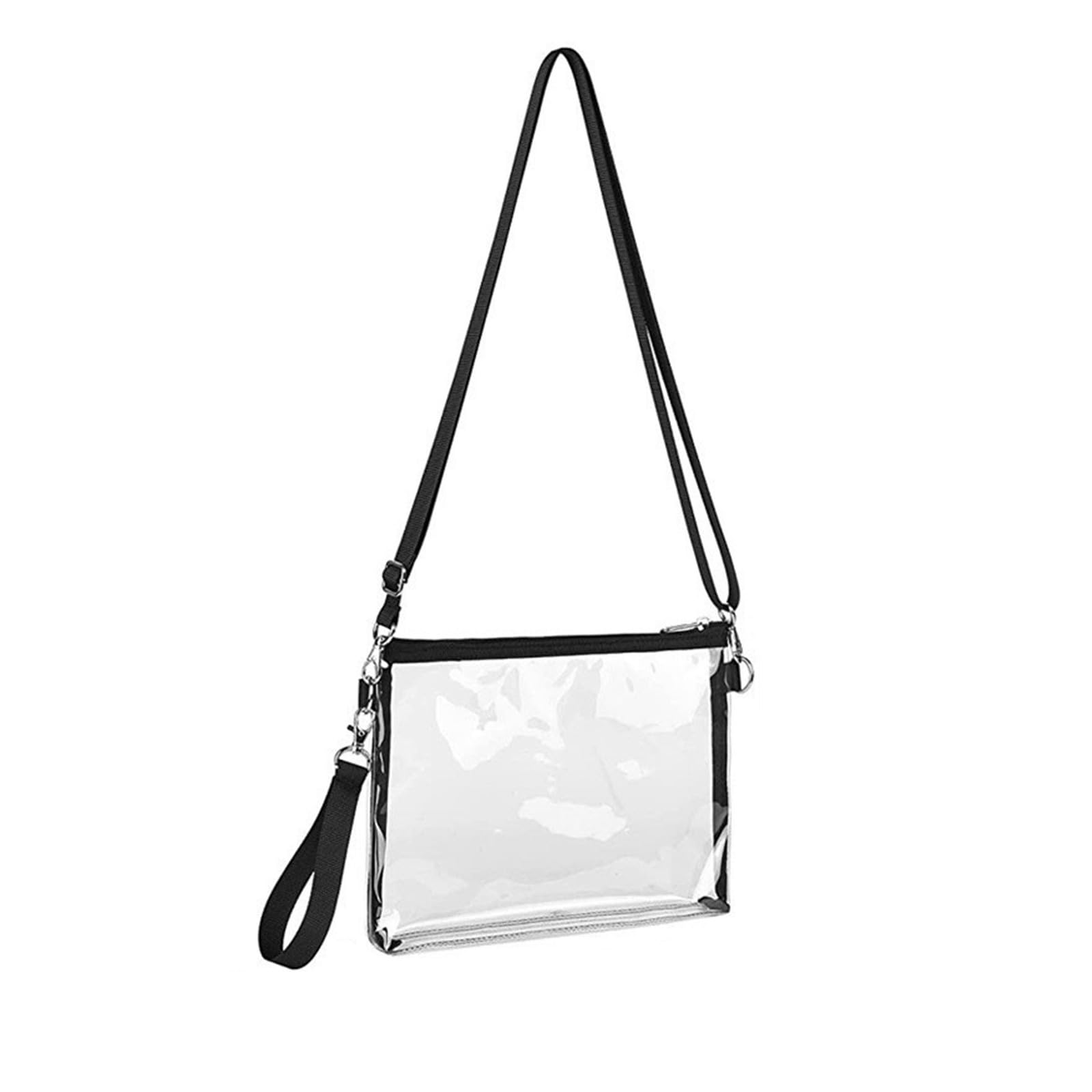 Clear Purse for Women Stadium Approved Clear Crossbody Bag with Leather Edging for Concert Sports Events