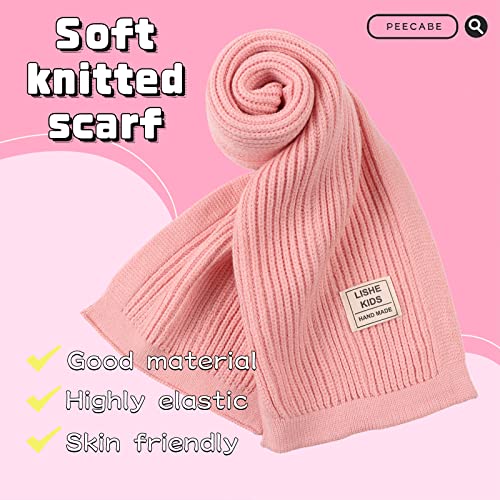 Peecabe Kids Scarf Soft Warm Knit Neck Warmer Winter Classic Scarf For Boys Girls (Skin Pink) #TOP2
